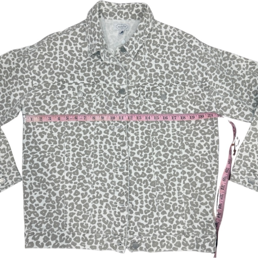 Mud Pie NWT Women's Shaw Boyfriend Jacket White Leopard Sz S - Picture 6 of 8